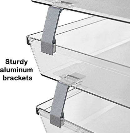 Acrimet 3 Tier Paper Letter Tray Side Load Letter Size, Office Desk File Document Organizer Plastic (Clear Crystal Color)