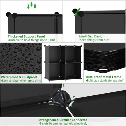 C&AHOME Cube Storage Organizer, 4-Cube Shelves Units, Closet Cabinet, DIY Plastic Modular Book Shelf Ideal for Bedroom, Living Room, Office, 24.8" L x 12.4" W x 24.8" H Milky UPCS04M