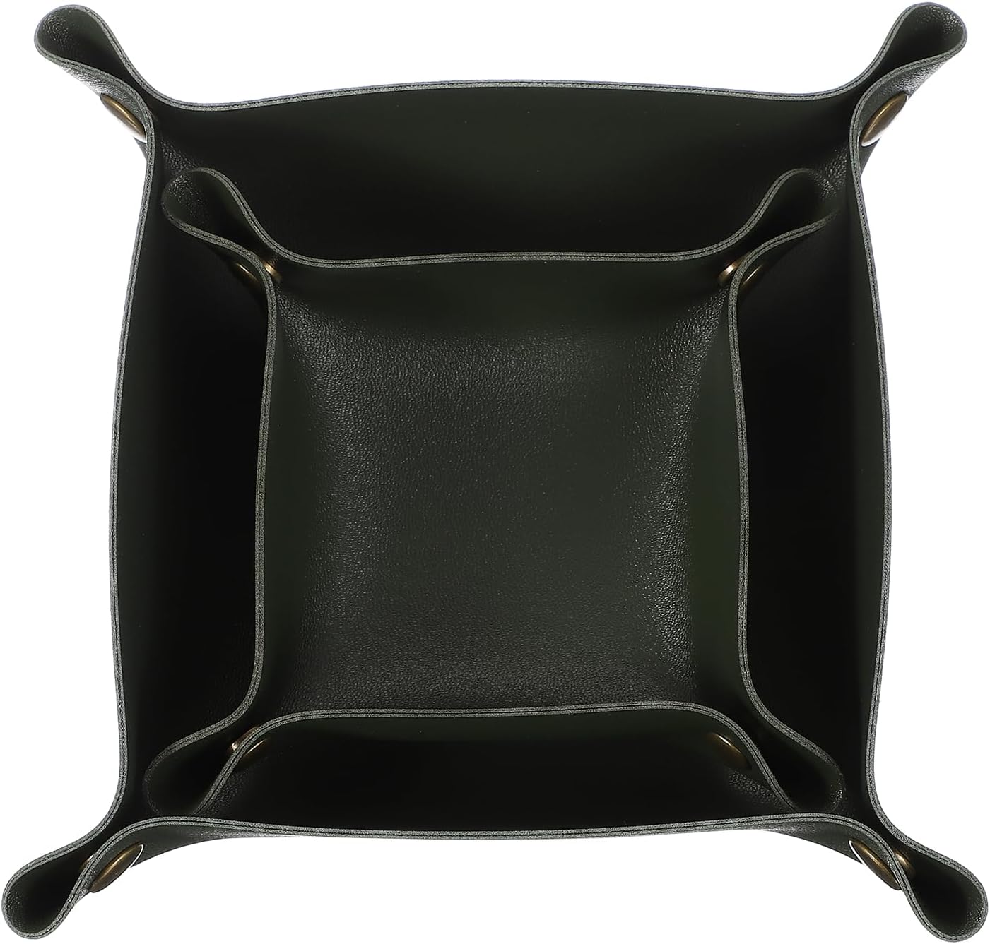 uxcell 2 Pcs Valet Tray for Women and Men, PU Leather Jewelry Tray Entryway Table Bedside Nightstand Catchall Storage Organizer for Jewelry Key Coin Watch Wallet(Square, Black)