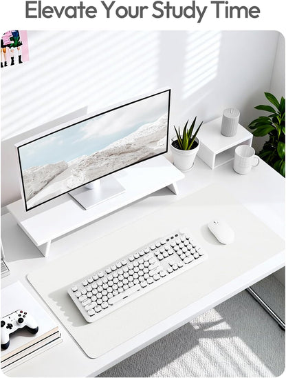 YSAGi Leather Desk Protector, Office Mat, Large Mouse Mat, Non-Slip PU Leather Blotter, Laptop Pad, Waterproof Writing Pad for Office and Home (Light Pink, 23.6" x 13.8") - Colors B