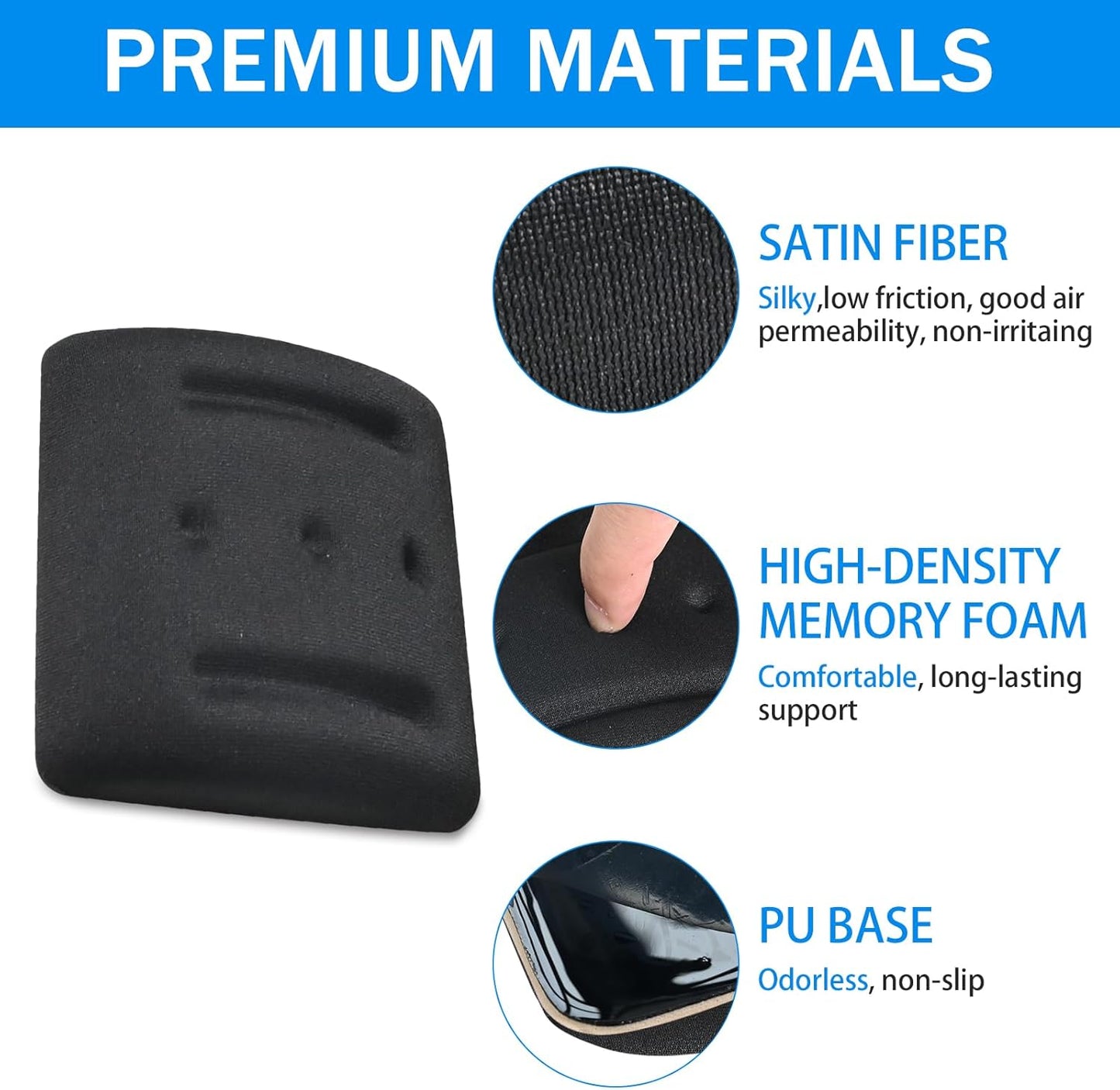 VAGAU Wrist Rests for Laptop, Wrist Support for Keyboard and Mouse, Ergonomic Memory Foam Wrist Pads for Laptop, Office, Computer, Comfortable Typing Wrist Pain & Carpal Tunnel Relief (Black)