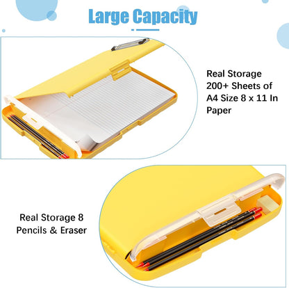 Hongri Clipboard with Storage with Pen Holder, Folder Nursing Clip Board 8.5 x 11 Foilo-Side Opening, High Capacity, Light Weight for Teachers, Classroom. Size 14 x 9.6 x 1.2 in(Pink)