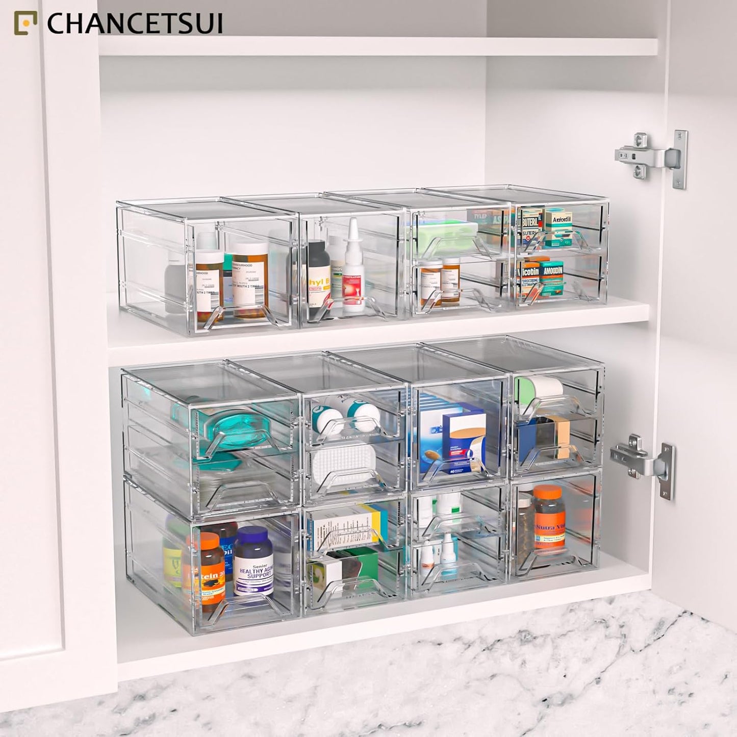 2 Pcs Organizer Drawer, Dustproof Desktop Office Supplies, Clear Desk Accessories