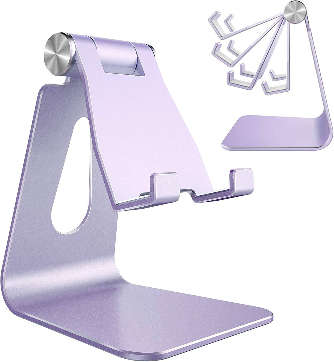 CreaDream Adjustable Cell Phone Stand, Phone Stand, Cradle, Dock, Holder, Aluminum Desktop Stand Compatible with Phone 16 15 14 13 12 11 Pro Max Plus SE, Accessories Desk, All Mobile Phones-Rose Gold