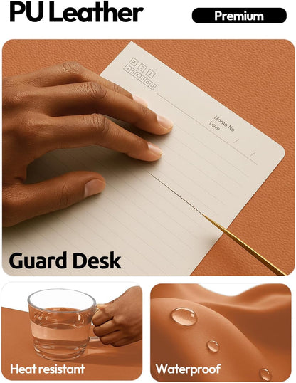 YSAGi Leather Desk Protector, Office Mat, Large Mouse Mat, Non-Slip PU Leather Blotter, Laptop Pad, Waterproof Writing Pad for Office and Home (Light Pink, 23.6" x 13.8") - Colors A