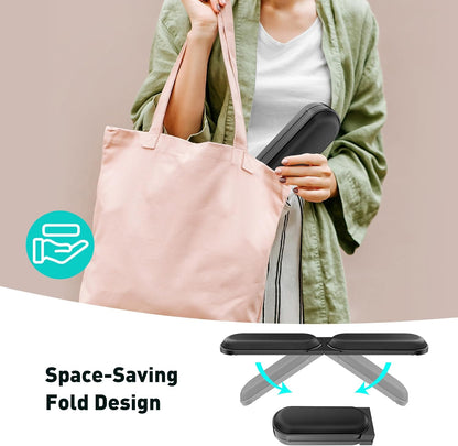 Adjustable Keyboard Wrist Rest, Extendable 16.57" to 25.17" Length & -30° to 30° Angle, Foldable Ergonomic Memory Foam Support for PC, Laptop, Gaming & Office, Waterproof PU Leather, Black