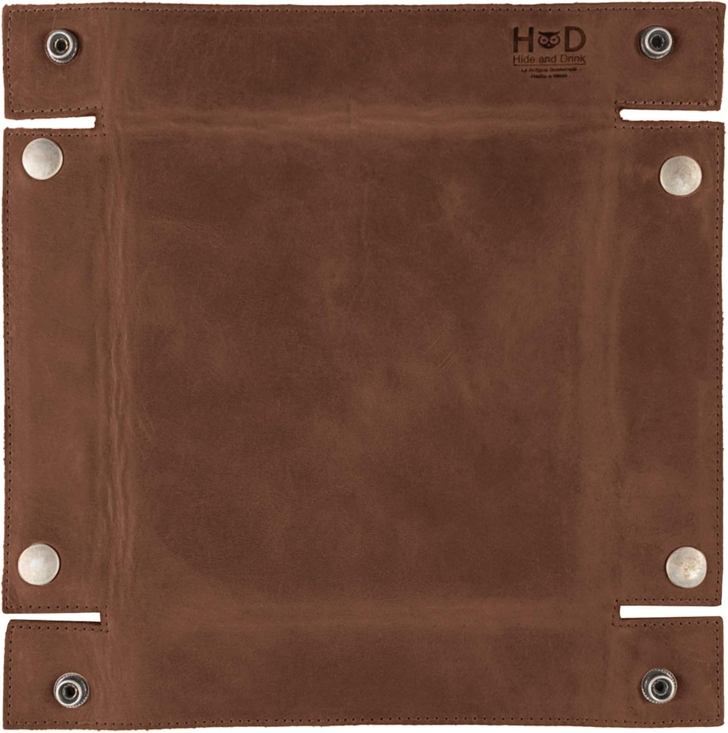 Hide & Drink, Leather Catchall Tray, Easy Access Organizer for Keys, Coins, Change, Jewelry, Watches, Smartphones, Durable, Vintage Style, Handmade :: Bourbon Brown