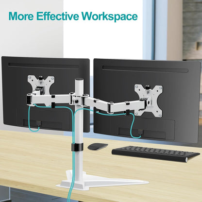 MOUNT PRO Single Monitor Stands Fits 13-32 inch/17.6 lbs Screen, Free-Standing Computer Monitor Mount for Desk, Display Standing with Adjustable Height/Tilt/Swivel/Rotation, VESA 75x75 100x100