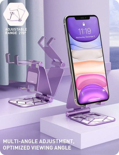 i-Blason Cell Phone Stand for Desk, Cell Phone Holder, Fits All Smart Phones, iPhone 16 15 14 13 Pro Max, Foldable Phone Stand Holder, Marble