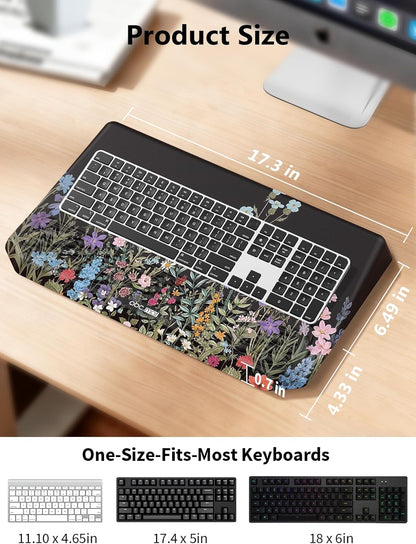 2-in-1 Ergonomic Keyboard Stand with Wrist Rest, Comfy Keyboard Riser Holder with Massage Design, Black