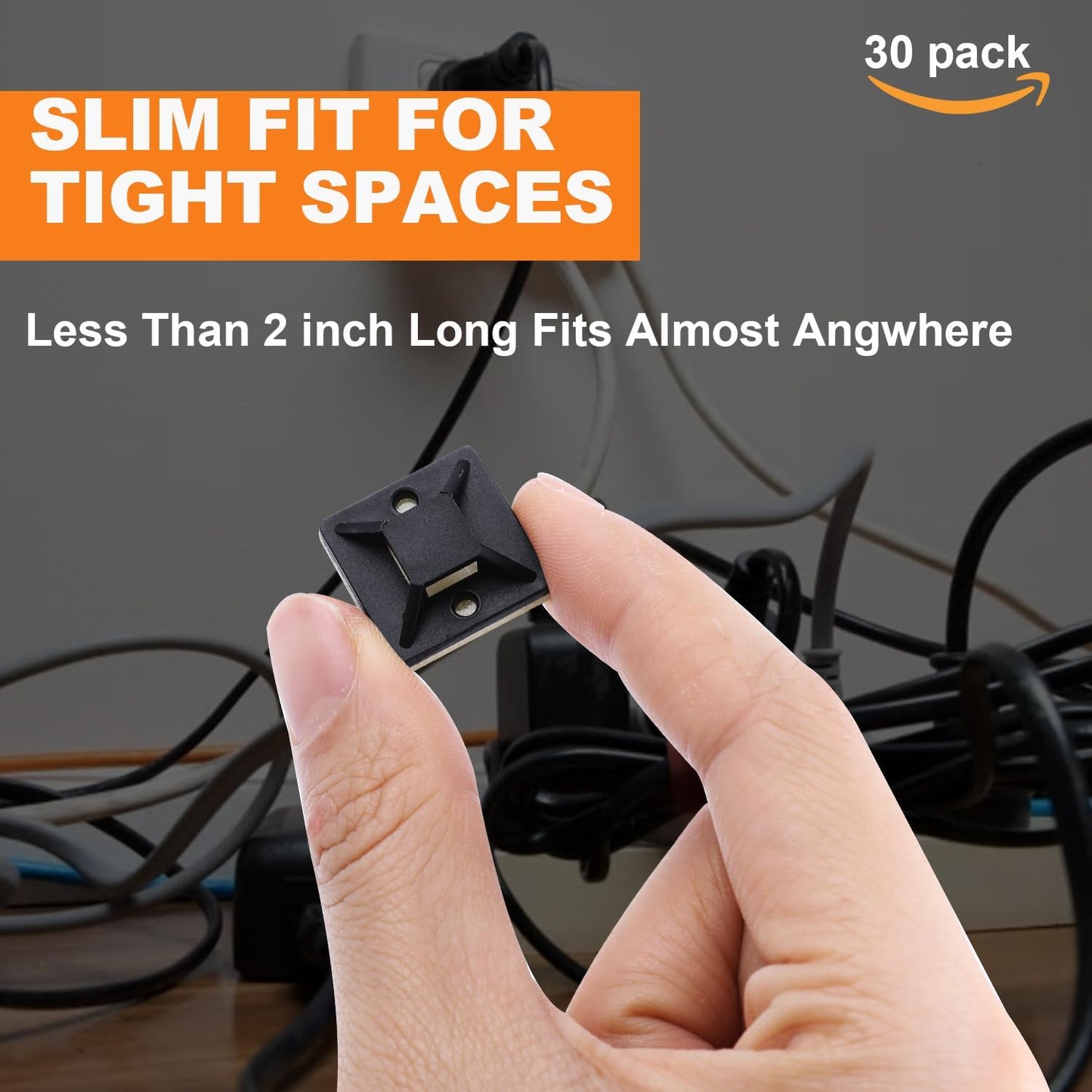 140 Pack 3/4" Zip Tie Adhesive Mounts Self Adhesive Cable Base Holders with Multi-Purpose Tie wire clips with screw hole,Anchor stick on wire holder,Black