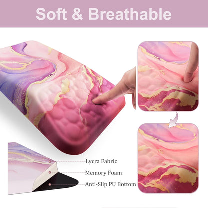 Ospelelf Mouse Pad with Wrist Rest and Keyboard Wrist Rest, Ergonomic Wrist Rest for Computer, Office, Gaming, Pink
