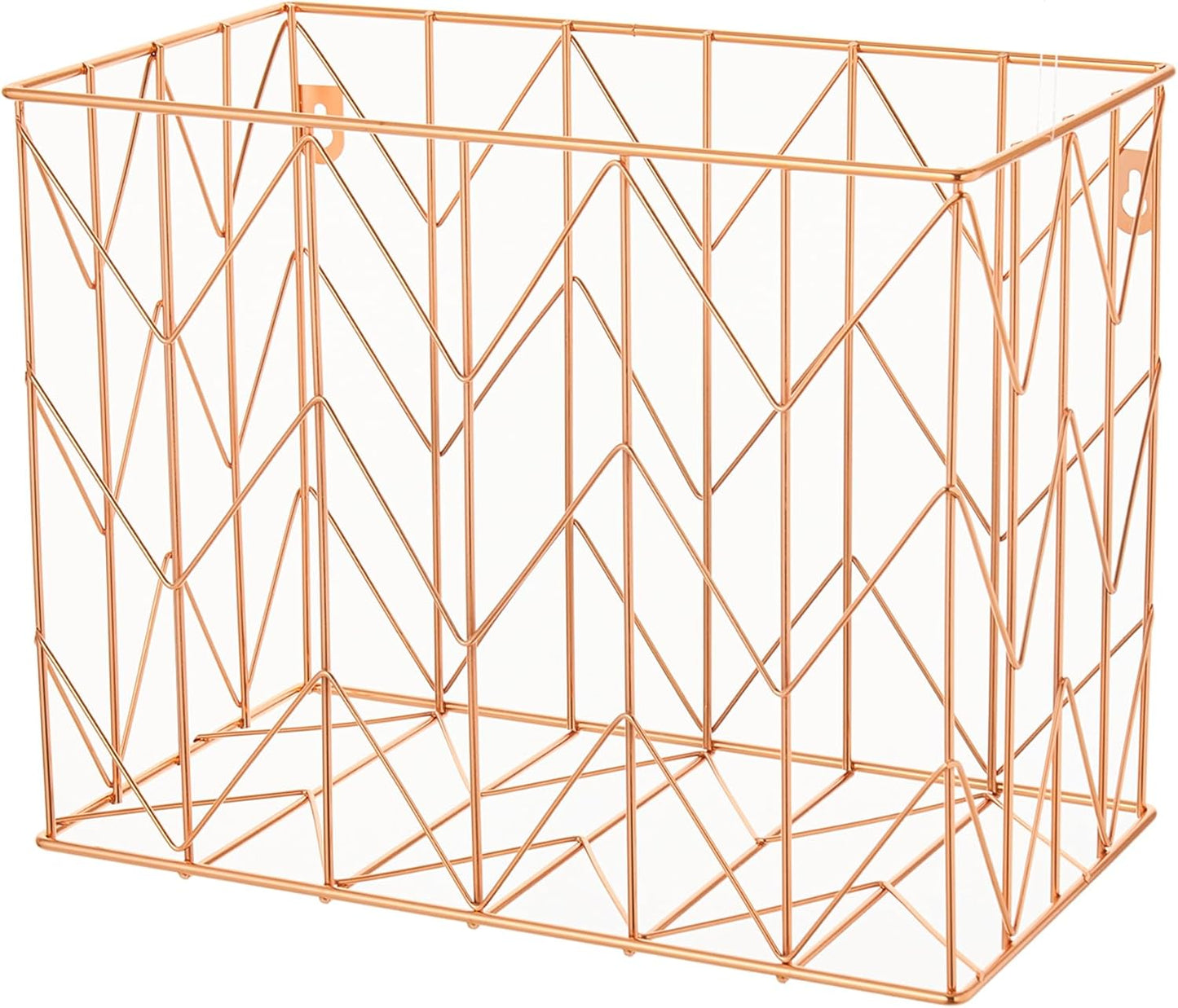 Hanging Rose Gold File Organizer, equipped with a 6-piece set of rose gold desktop accessories
