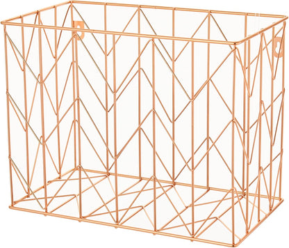 Hanging Rose Gold File Organizer, equipped with a 6-piece set of rose gold desktop accessories