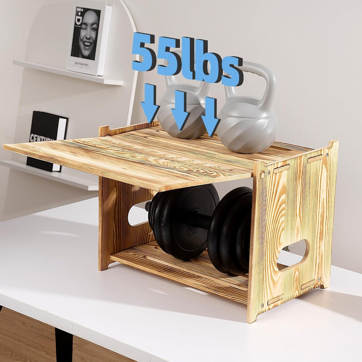 Solid Wood Projector Shelf Router Shelf Projector Stand Router Storage Box Router Cover Organized Modem Cable Power Strip Cable Management Hider Rack by Need Assembly (White)