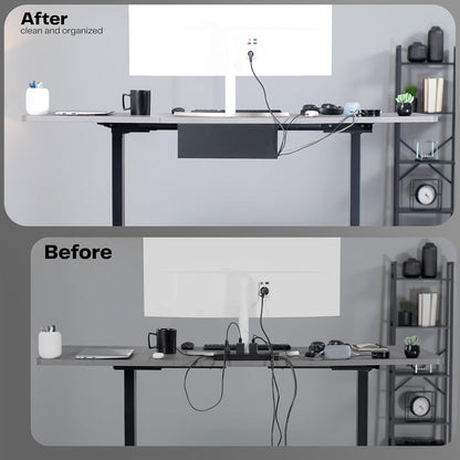 VIVO Under Desk 17 inch Cable Management Tray, Cord Organizer, Home Office Desk Accessories, White, DESK-AC06-1CW