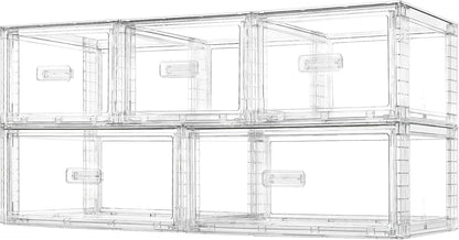 Vtopmart 2 Pack Large Clear Stackable Storage Drawers 27QT, Easily Assemble Plastic Closet Storage Bins, Dust-Proof UnderBed Organizer for Clothing, Sweater Organization