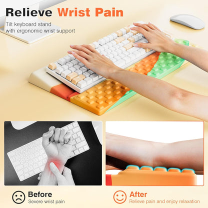Ospelelf Keyboard Wrist Rest, Comfortable Ergonomic Keyboard Stand Riser Holder for Office Home