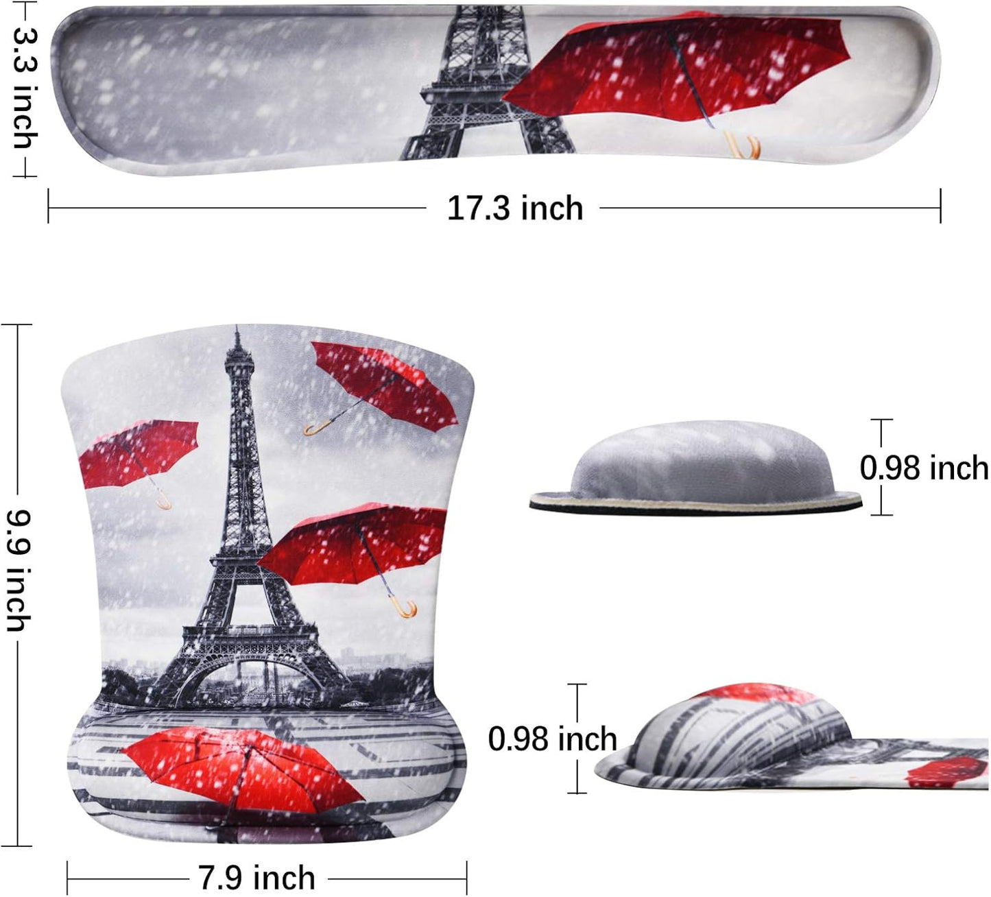 Keyboard Wrist Rest Pad Ergonomic Mouse Pad Set, ToLuLu Gel Mouse Pad Wrist Support for Computer Laptop, Mousepad Keyboard Wrist Support with Memory Foam for Easy Typing Pain Relief, Van Gogh Painting