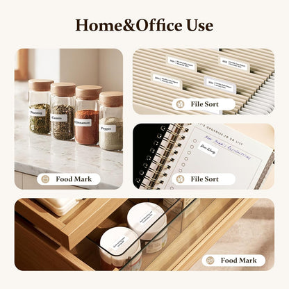 NIIMBOT 300 DPI D11 Label Maker Machine with 1 Tape, Mini Portable Label Printer, Bluetooth Thermal Label Printer Sticker Labeler for Office Home Kitchen School Organization, White