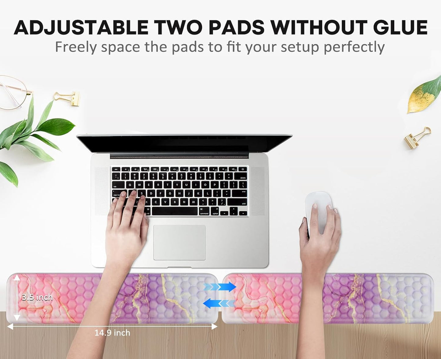 JIKIOU L-Shaped Desk Elbow Pad for Desk, Memory Foam Elbow Support Padding with Non-Slip, 2 Pack Ergonomic Desk Edge Cushion, Wrist Comfort Support for Office Home Black