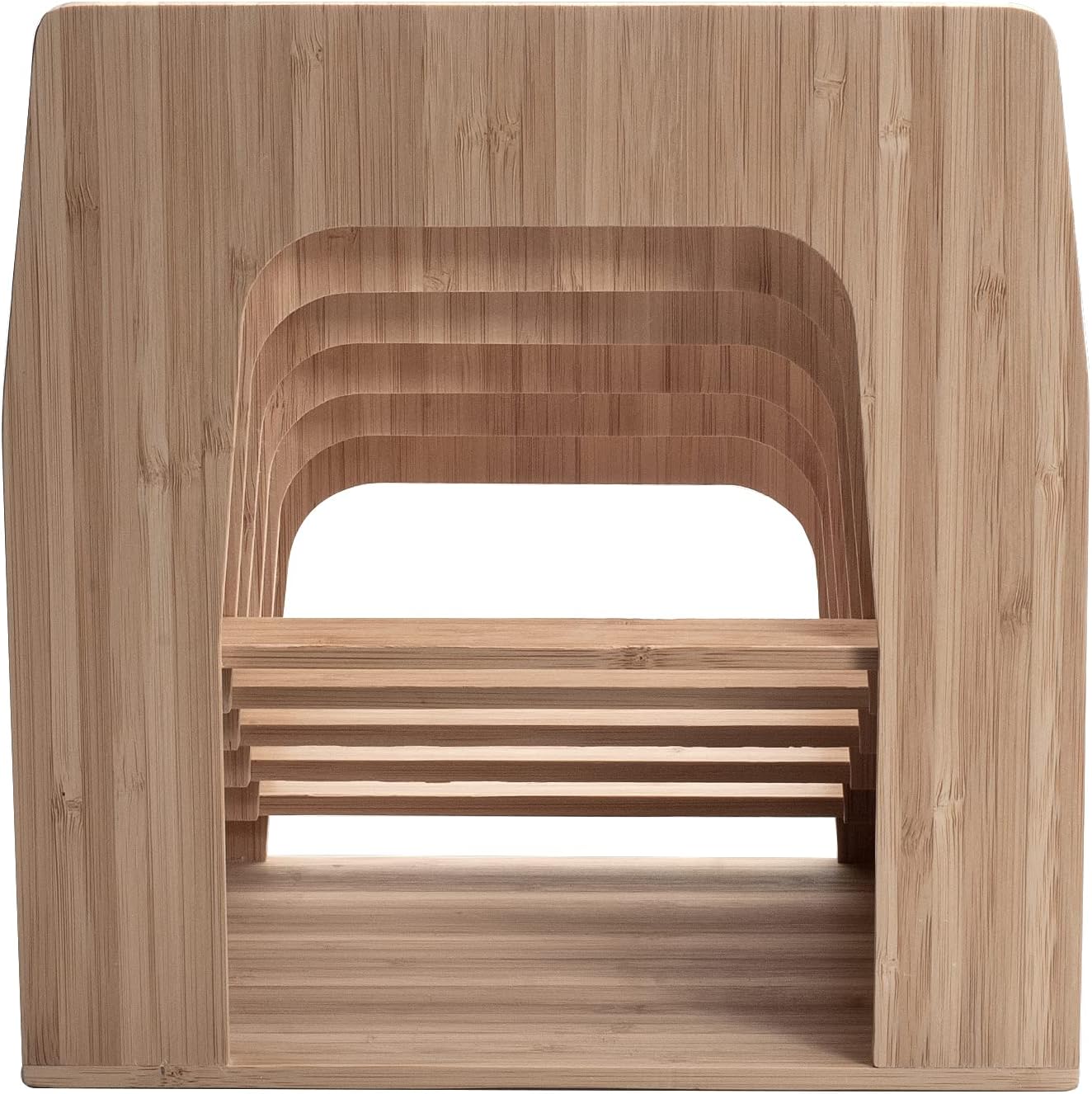MobileVision Bamboo Desktop File Folder Organizer and Paper Tray, 7 Slots