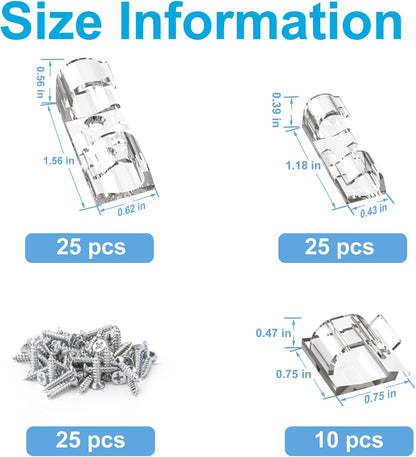 Adhesive Cable Clips Clear (40PCS, M), Upgraded Wire Holders for Wall, Strong Cord Organizer Under Desk, Car, PC, Christmas Light Indoor/Outdoor