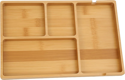 YELLOW LOTUS Bamboo Wood Valet Tray for Men - Wooden Mens Valet Tray Organizer for Nightstand Dresser, Entryway Catch All Desk Storage For Key Wallet Phone Jewelry Watch, Father's Day Gift, Brown