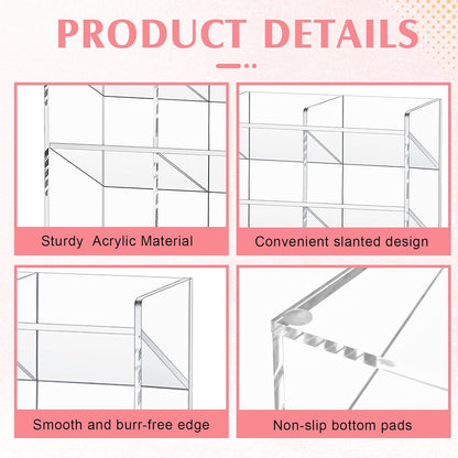 MotiMind Acrylic Pen Organizer Storage for 250 Markers Vertical Marker Organizer Acrylic Pen Display Holder for Office Desk Desktop Stationery Pencil Storage, Clear, 13 x 4 x 12.4 Inch