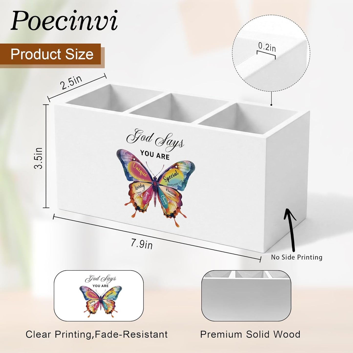 Blue Coquette Bow Pen Holder for Home Office Desk, Girly Office Decor, Preppy Blue Ribbon Bow Aesthetic Wooden Box Sign Pencil Holder for Desk Shelf Organizer