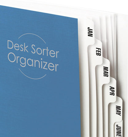 Smead Expandable Desk File Sorter, Alphabetical A–Z Organizer, 20 Laminated Index Dividers, Letter Size, Rosewood (89214)