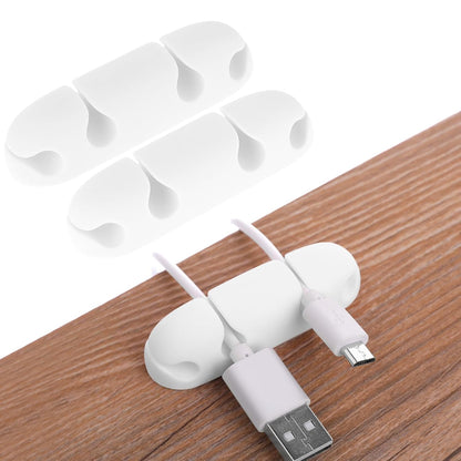 WLLHYF Cable Clips 3PCS Cord Wire Organizer Cable Management Holders 4 Hole Silicone Cable Harness USB Charging Accessory Cable Holder for Office and Home Desk (Black)