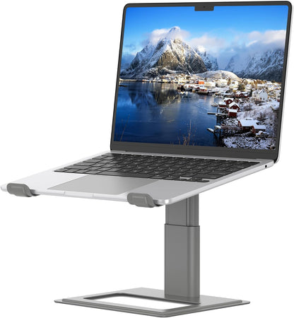 SOUNDANCE Adjustable Laptop Stand for Desk, Computer Stand, Ergonomic Laptop Riser Holder Compatible with 10 to 17.3 Inches Notebook PC Computer, Aluminum Silver
