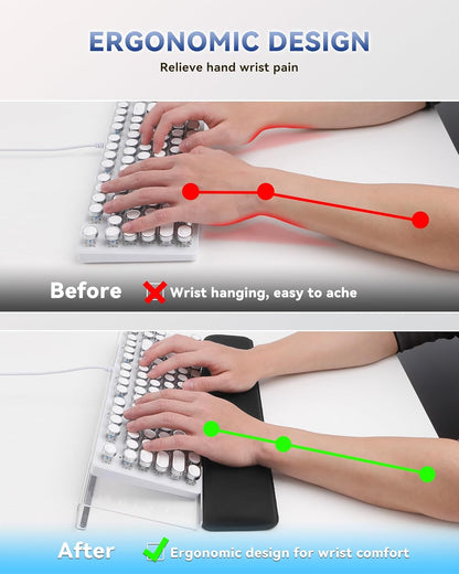Laborio Computer Keyboard Wrist Rest Stand for Desktop, Keyboard Holder for Easy Typing with Wrist Pad for Office Desk, Home, School (Pink)