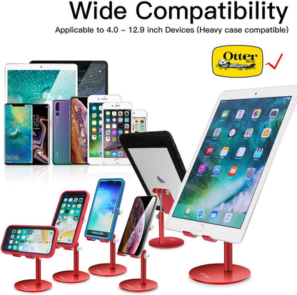 AICase Telescopic Adjustable iPad Holder,Universal Multi Angle Aluminum Stand Compatible with iPhone Smart Cell Phone/Tablet/iPad(4-13 inch), Silver