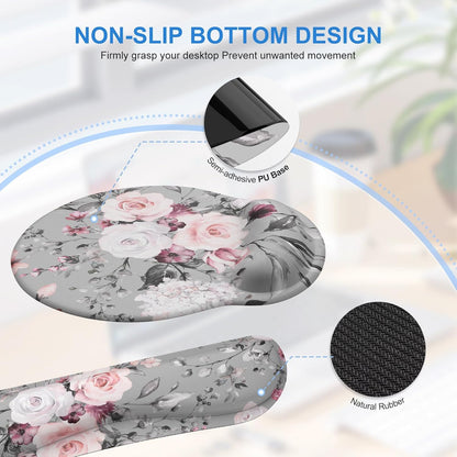 iCasso Desk Mat, Gaming Mouse Pad Wrist Support Set,4in1 XXL Large Mousepad + Keyboard Wrist Rest+Mouse Wrist Rest+Coaster Set with Ergonomic Design for Home Office Table Computer-Penoy