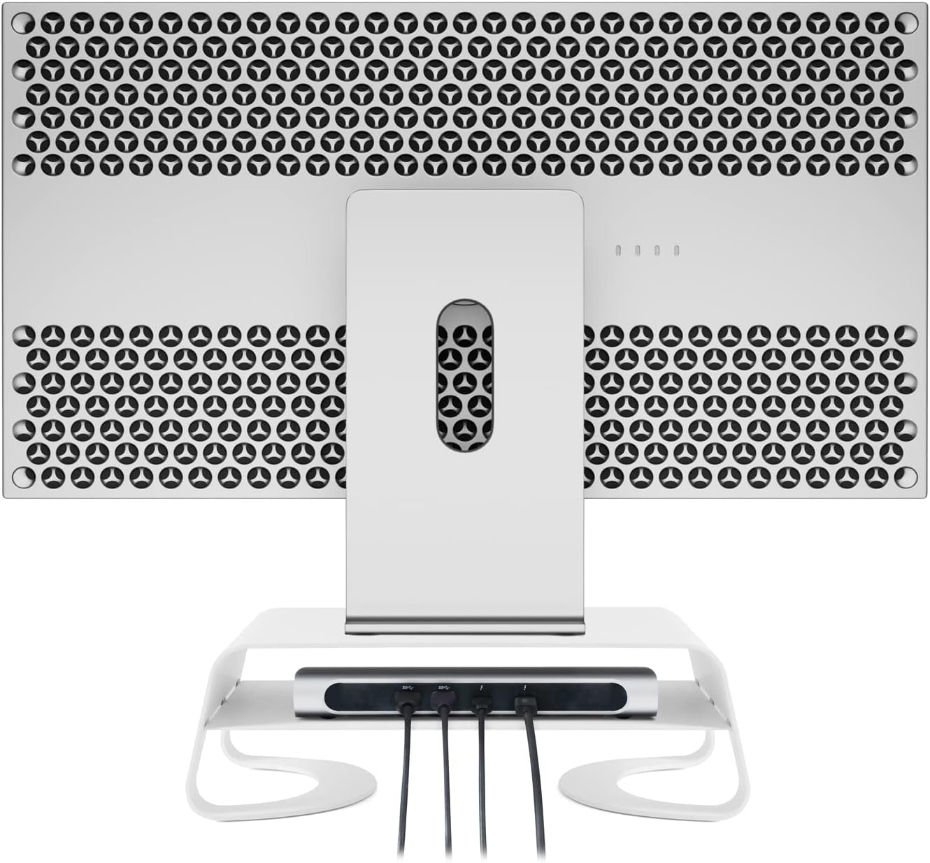 Twelve South Curve Riser Monitor Stand | Ergonomic Desktop Stand with Storage Shelf for iMac and Displays, Matte White