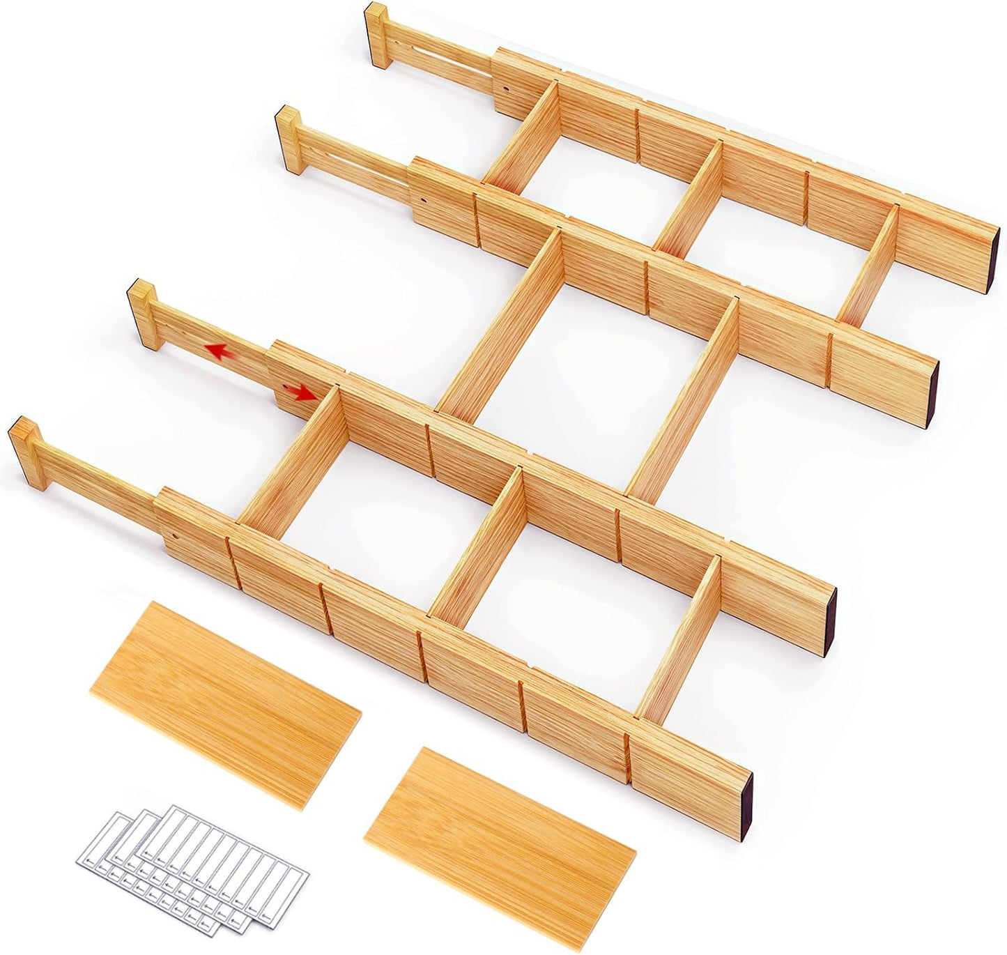 Whitmor 6-Piece Bamboo Drawer Organizers