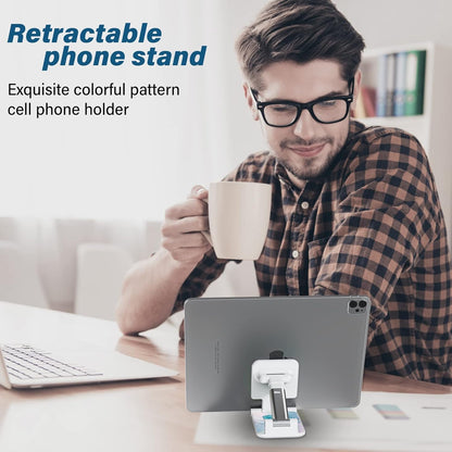 Desk Cell Phone Stand - Adjustable Angle-iPad Holder, Universal Compatible Phone Holder for Desk