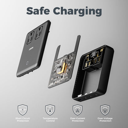 TESSAN Charging Station PD 100W for Multiple Devices, 6-in-1 USB C Charger Block Compatible with iPhone 17/16, MacBook, Charging Dock with 3 USB-C, 1 USB-A & 2 AC, Home Office Travel Accessories