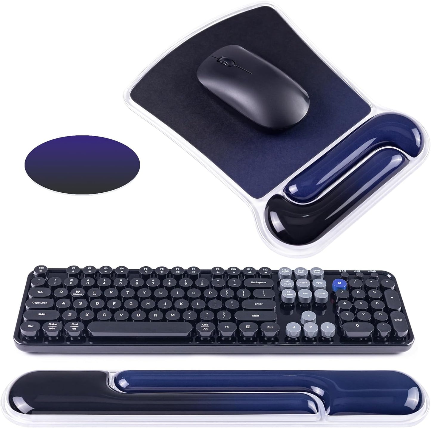 Ospelelf Mouse Pad with Wrist Rest and Ergonomic Gel Keyboard Hand Wrist, Support for Typing Gaming, Relieve Wrist Pain, Cool & Easy to Clean, for Office, Programmer, Home Computer Use, Pink