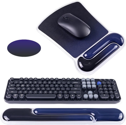 Ospelelf Mouse Pad with Wrist Rest and Ergonomic Gel Keyboard Hand Wrist, Support for Typing Gaming, Relieve Wrist Pain, Cool & Easy to Clean, for Office, Programmer, Home Computer Use, Pink