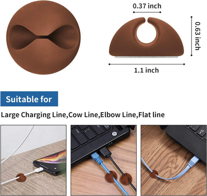 CHEFBEE 8 Pack Adhesive Cable Clips, Cable Cord Holder Organizer Management System for Desk, Wire Clips for All Your Computer, Electrical, Charging or Mouse Cord, Black