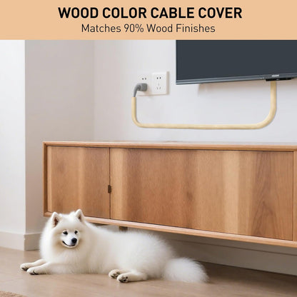 AGPTEK White Cable Sleeve, 2 Pack 5ft - 1.2 Inch Cable Management, Desk Cord Cover Organizer Wire Hider for Computer TV Wire Loom Tubing, Pet Proof Cord Protector from Cat Dog Chewing, White