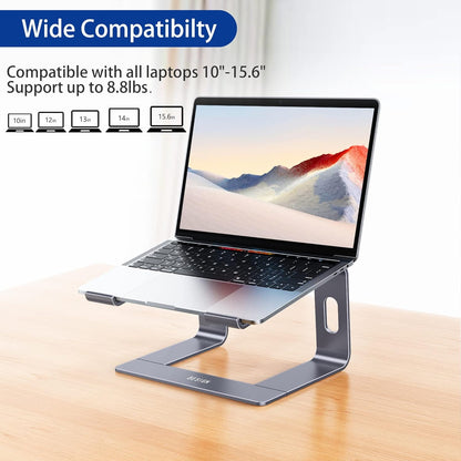 BESIGN LS03 Aluminum Laptop Stand, Ergonomic Detachable Computer Stand, Notebook Riser, Laptop Mount Compatible with Air, Pro, Dell, HP, Lenovo More 10-15.6" Laptops, Silver