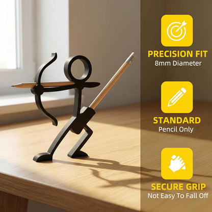 Funny Archer Pencil Holder, 3D Pen Desk Decor Cool Office Desk Organizer for Pencils Pens Creative Office Display Decorations (Archer)
