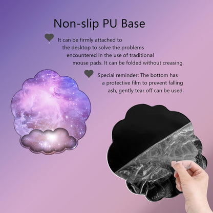 Cloud Wrist Rest Keyboard Pink Mouse Pad Set with Wrist Rest Ergonomic Wrist Pad Memory Foam Non-Slip Base Cute Gradient Wrist Support for Computer Laptop Gaming Home Office Relief Typing Pain