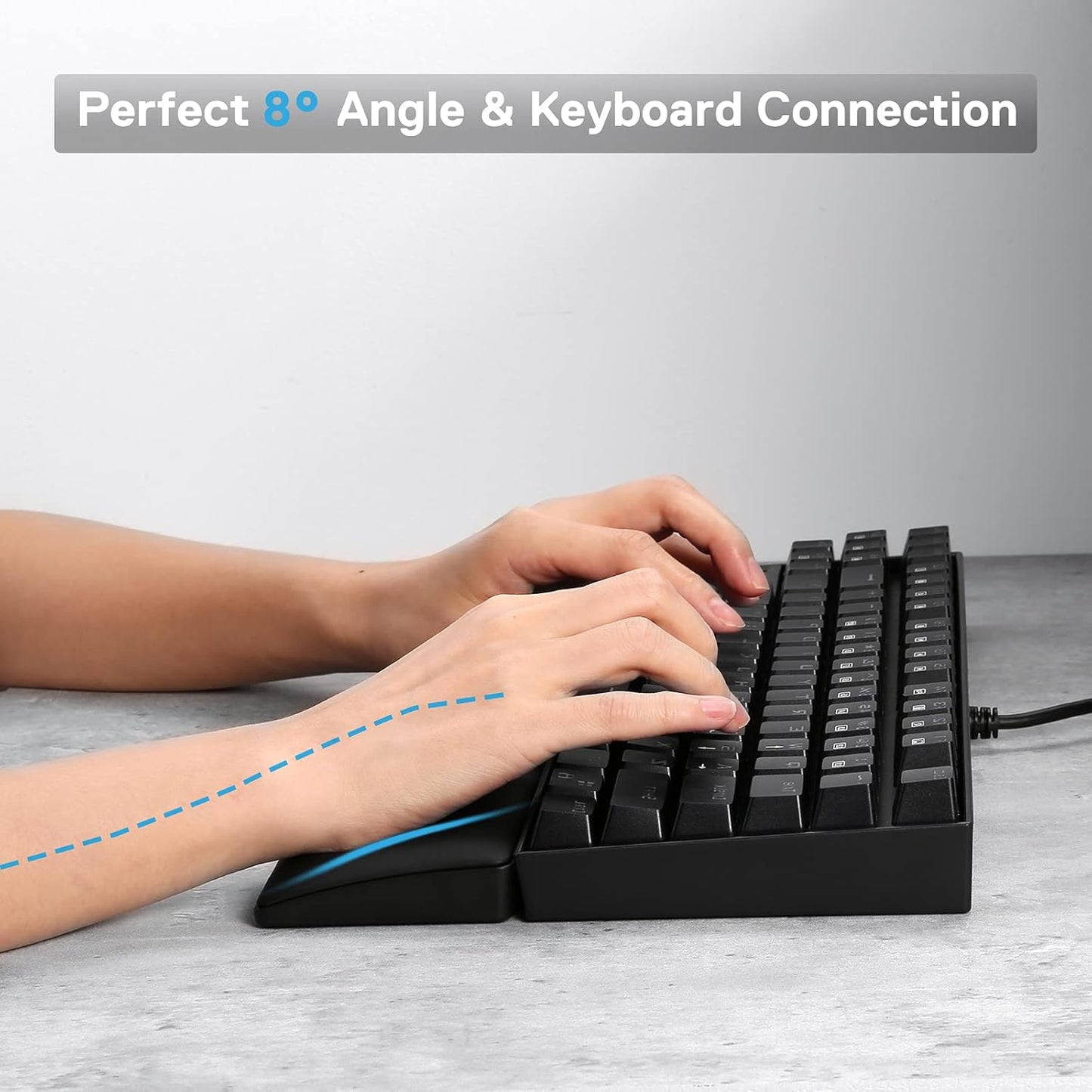 Redragon P035 Meteor S Computer Keyboard Wrist Rest Pad, Ergonomic Soft Memory Foam Wrist Support w/Anti-Slip Rubber Base, 60% 61 Keys Compact Size 11.38 x 2.87 in, 0.78 inch (20mm) Height, Black