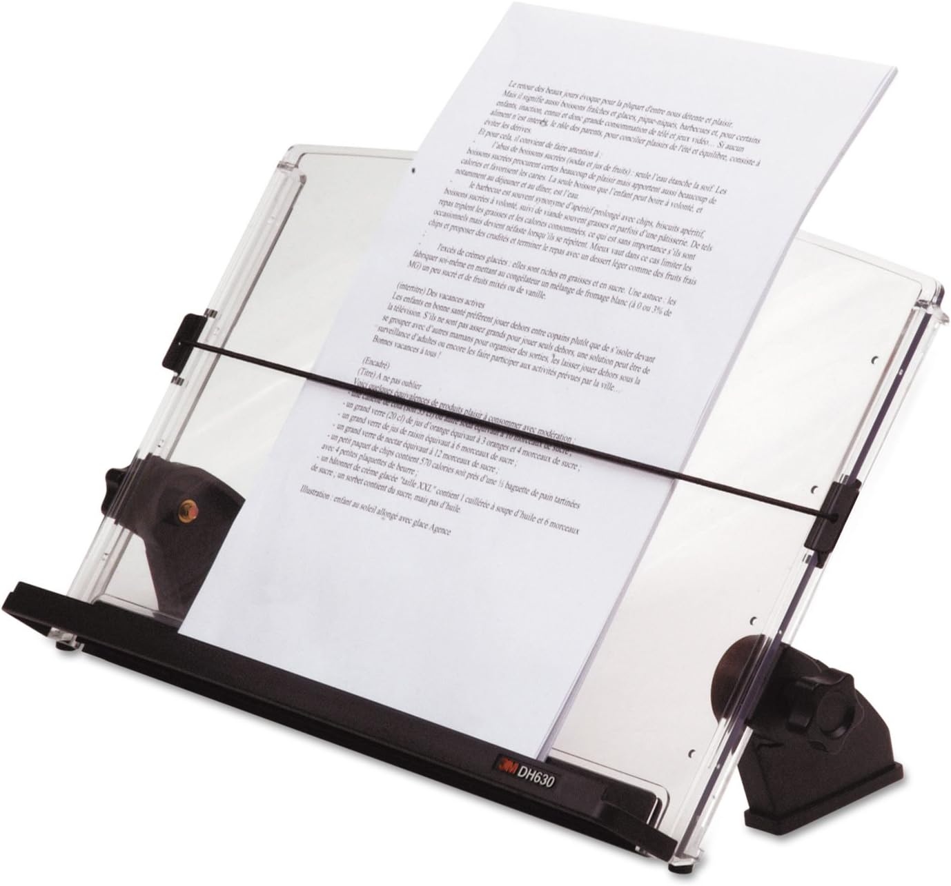 3M DH630 In-Line Document Holder, 14"x5-1/2"x9-1/2", Clear/Black