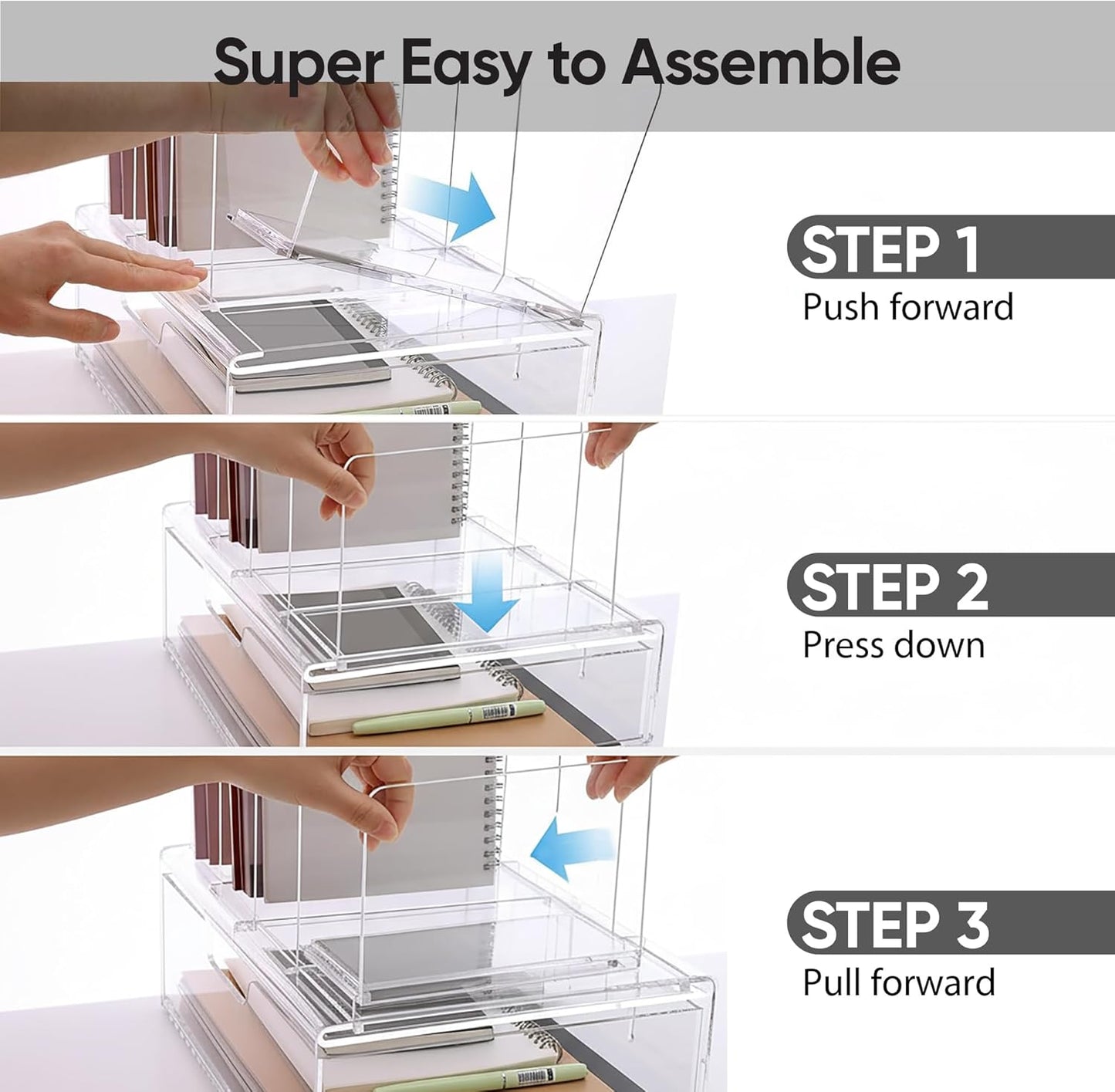 Silreck® Clear Acrylic File Organizer for Desk – Desktop Document Holder for A4 & Letter Size Papers, Sturdy Acrylic to Keep Office & Home Documents Neat